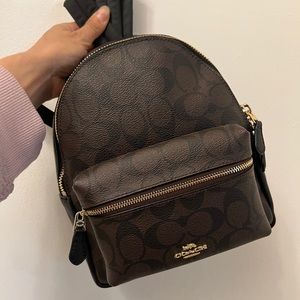 NWT Coach LogoSignature Leather Small Backpack Bag
